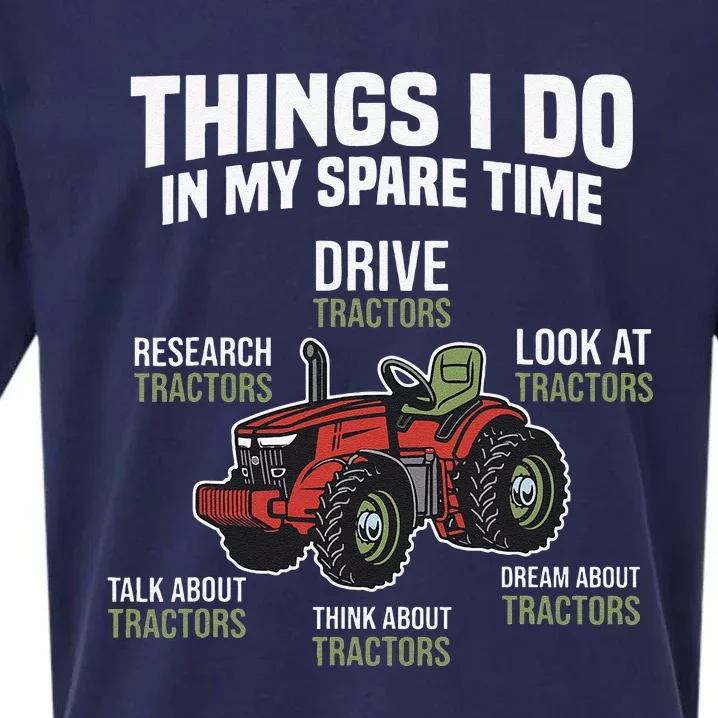 Things I do in my Spare Time Tractor Farming Barn Cattle Sueded Cloud Jersey T-Shirt