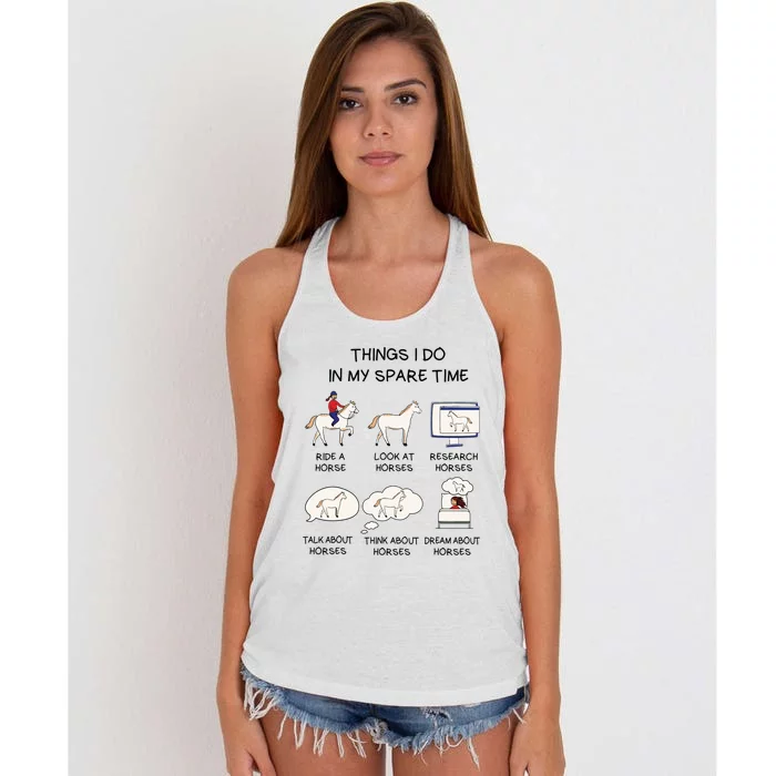 Things I Do In My Spare Time Horse Lover Women's Knotted Racerback Tank