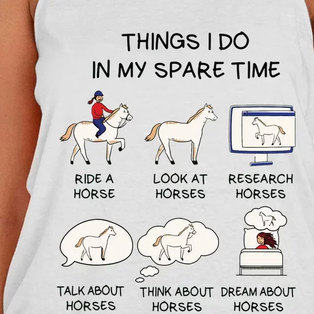 Things I Do In My Spare Time Horse Lover Women's Knotted Racerback Tank