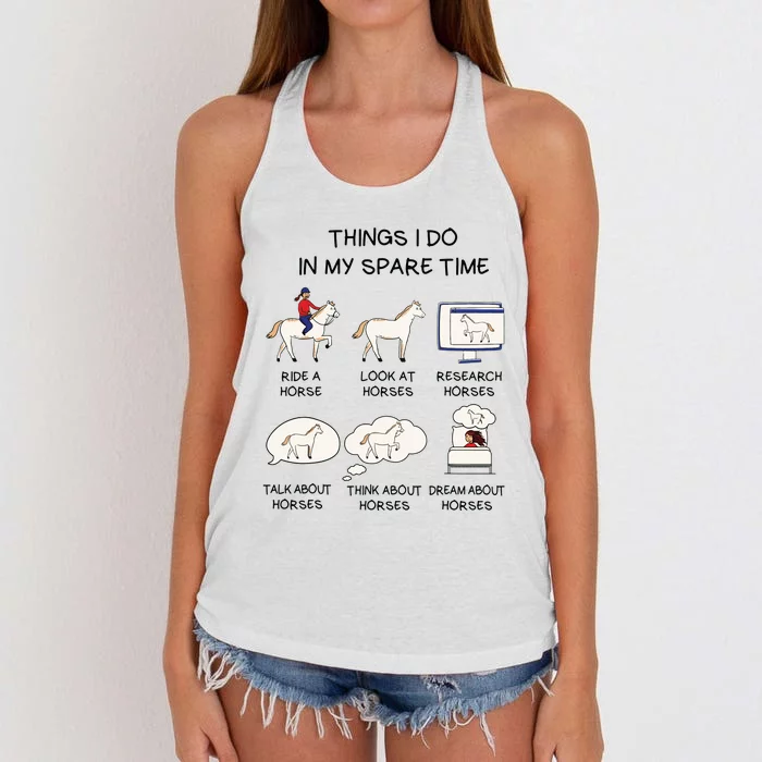 Things I Do In My Spare Time Horse Lover Women's Knotted Racerback Tank