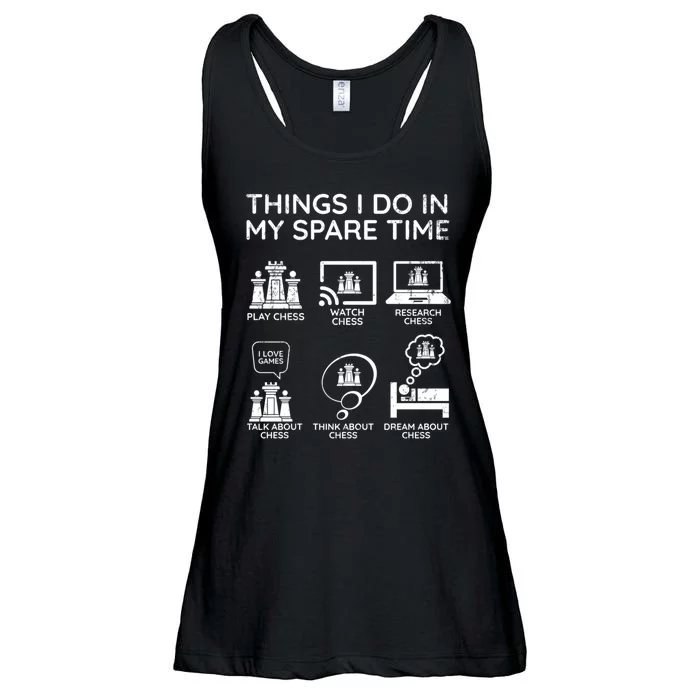 Things I Do In My Spare Time Chess Player Ladies Essential Flowy Tank