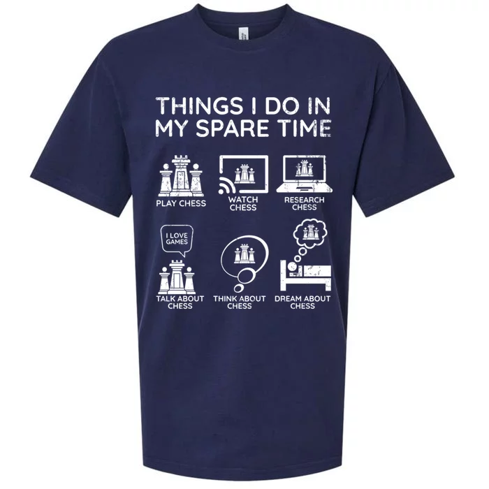 Things I Do In My Spare Time Chess Player Sueded Cloud Jersey T-Shirt