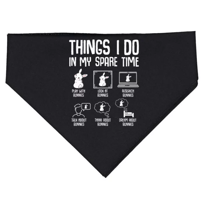 Things I Do In My Spare Time Bunny Rabbit USA-Made Doggie Bandana