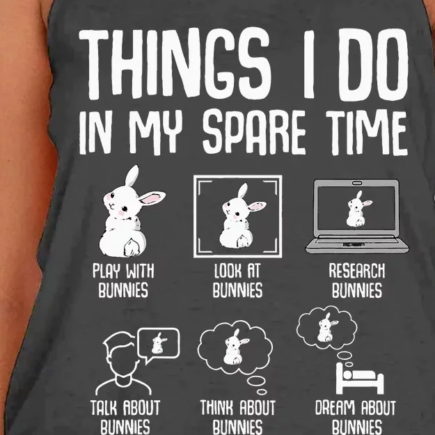 Things I Do In My Spare Time Bunny Rabbit Women's Knotted Racerback Tank