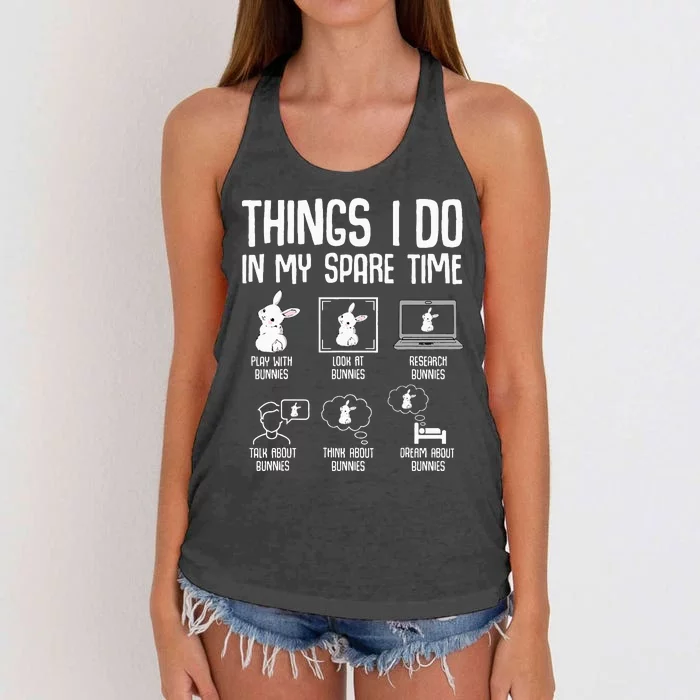 Things I Do In My Spare Time Bunny Rabbit Women's Knotted Racerback Tank