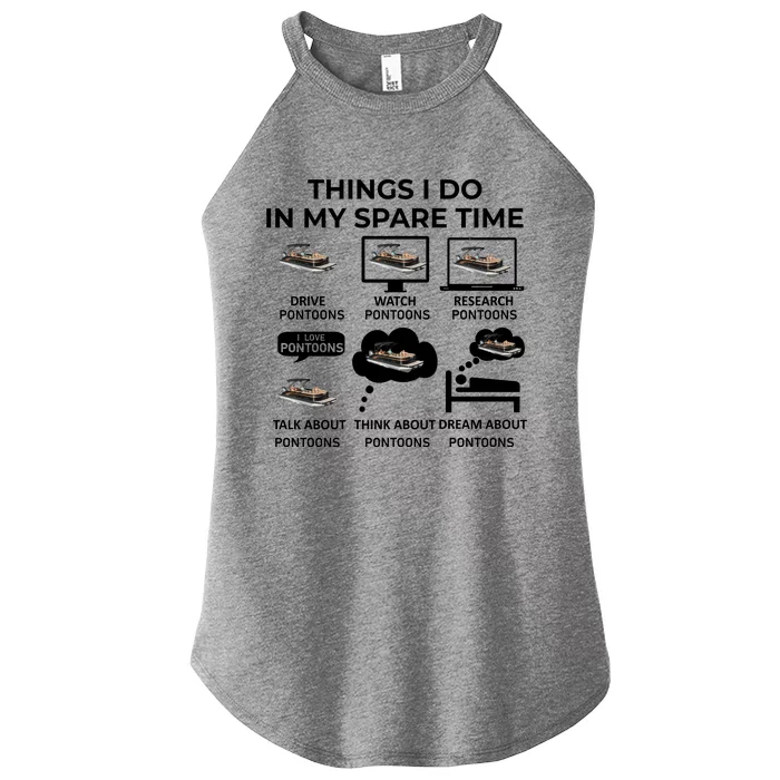 Things I Do In My Spare Time Pontoons Women’s Perfect Tri Rocker Tank