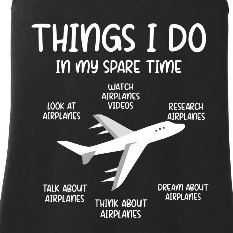 Things I Do In My Spare Time Airplane Ladies Essential Tank