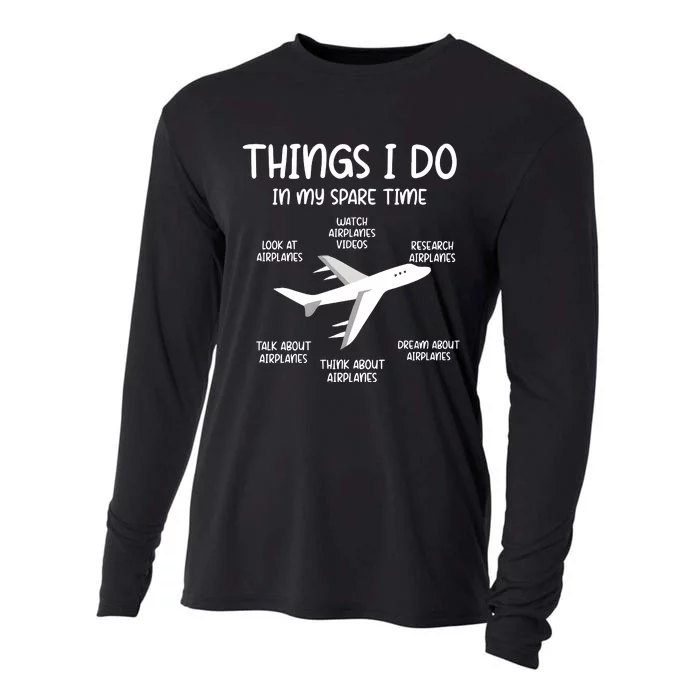 Things I Do In My Spare Time Airplane Cooling Performance Long Sleeve Crew