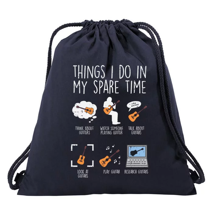 Things I Do Spare Time Guitar Funny Music Guitarist Musician Cool Gift Drawstring Bag