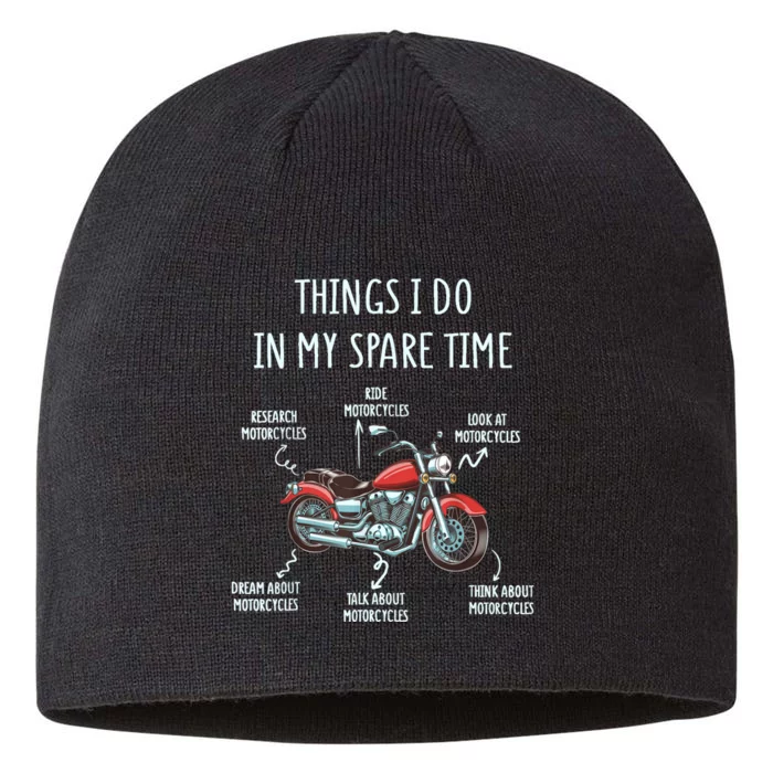 Things I Do In My Spare Time Motorcycle Biker Rider Riding 8 1/2in Sustainable Knit Beanie