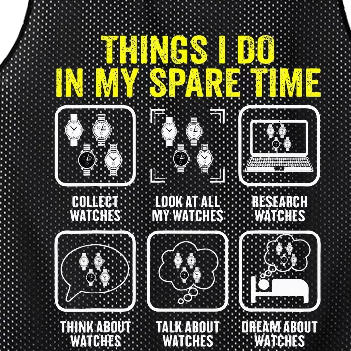 Things I Do In My Spare Time Horologist Watch Collector Mesh Reversible Basketball Jersey Tank