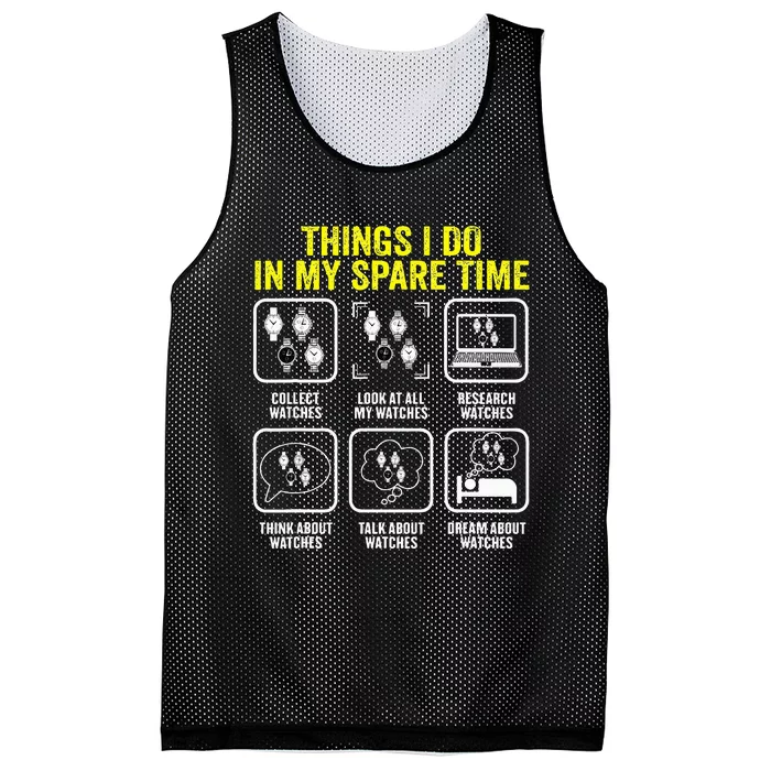 Things I Do In My Spare Time Horologist Watch Collector Mesh Reversible Basketball Jersey Tank