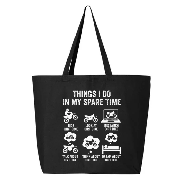 Things I Do In My Spare Time Funny Dirt Bike Motocross Biker 25L Jumbo Tote