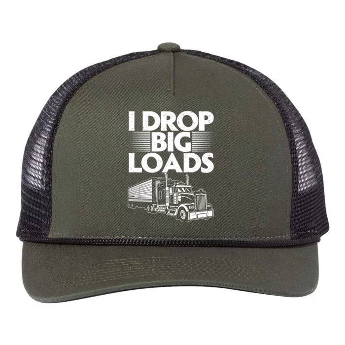 Truck I Drop Big Loads Retro Rope Trucker Hat Cap