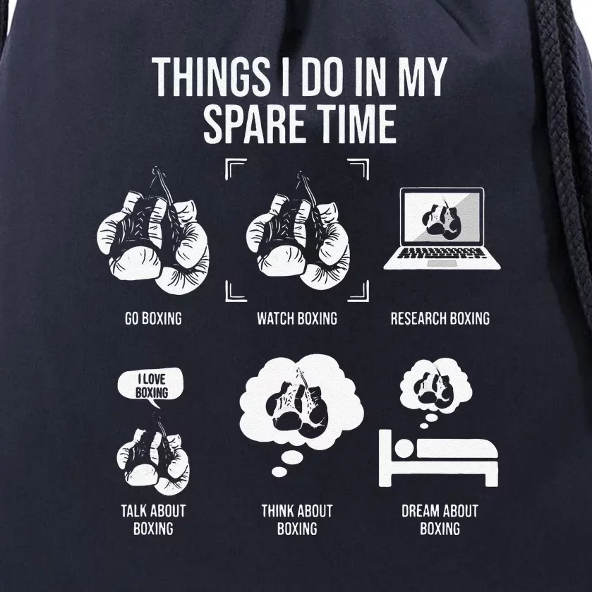 Things I Do In My Spare Time Funny Boxing Drawstring Bag