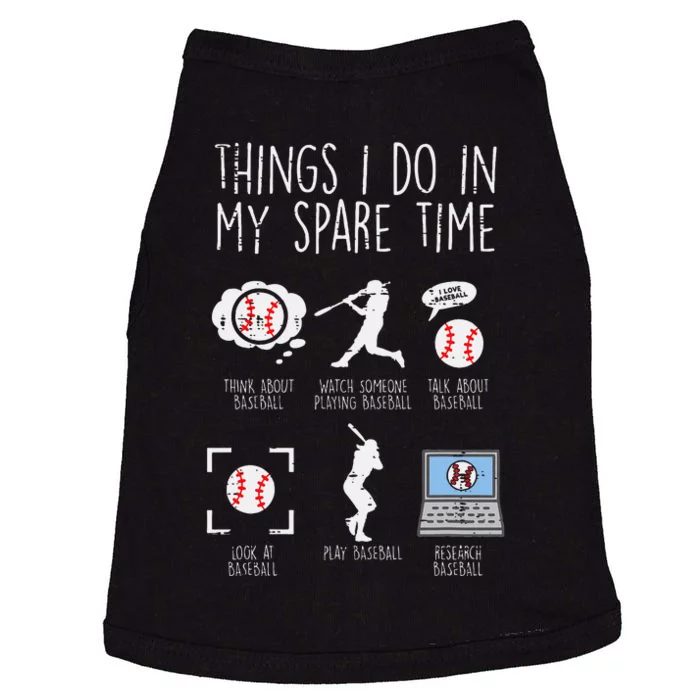 Things I Do Spare Time Baseball Funny Player Doggie Tank