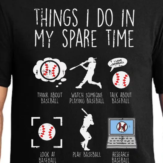 Things I Do Spare Time Baseball Funny Player Pajama Set