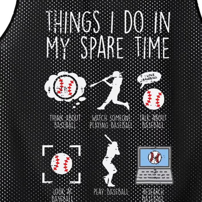 Things I Do Spare Time Baseball Funny Player Mesh Reversible Basketball Jersey Tank