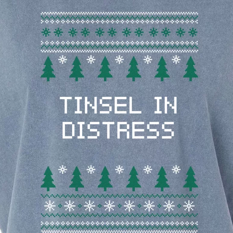 Tinsel In Distress Christmas Sayings Xmas Quotes Holiday Pun Meaningful Gift Garment-Dyed Women's Muscle Tee