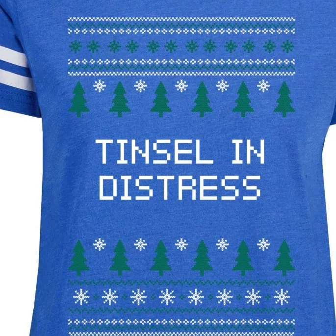 Tinsel In Distress Christmas Sayings Xmas Quotes Holiday Pun Meaningful Gift Enza Ladies Jersey Football T-Shirt