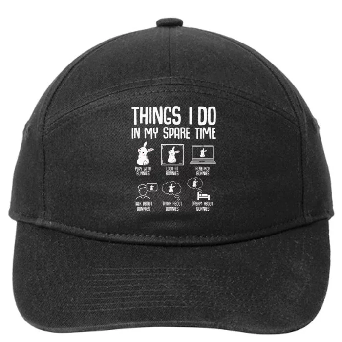 Things I Do In My Spare Time Bunny Rabbit 7-Panel Snapback Hat