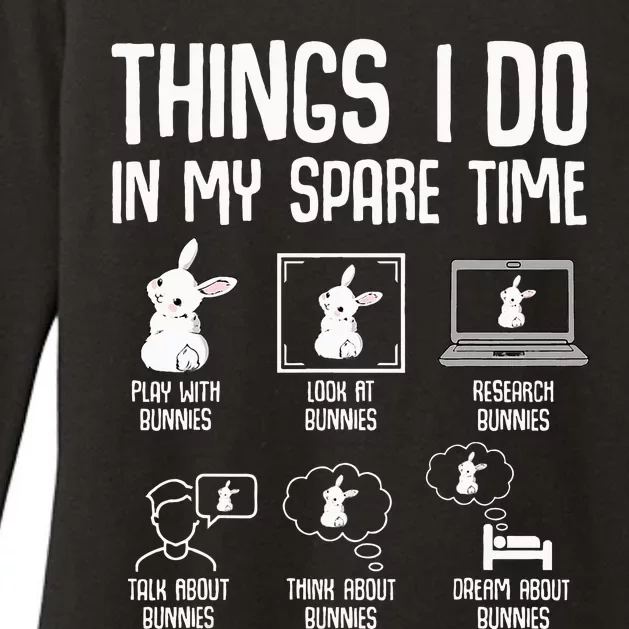 Things I Do In My Spare Time Bunny Rabbit Womens CVC Long Sleeve Shirt