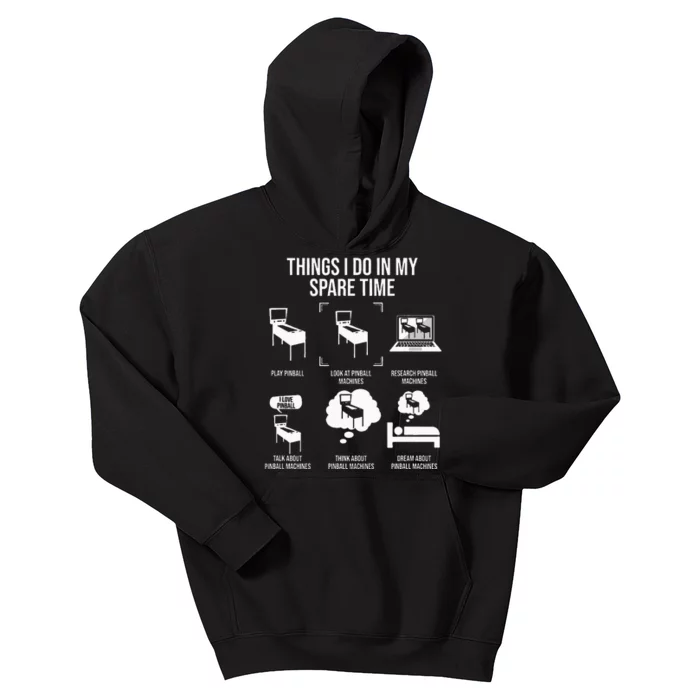 Things I Do In My Spare Time Pinball Gamer Kids Hoodie