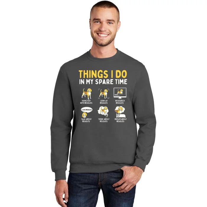 Things I Do In My Spare Time Beagle Dog Owner Animal Lover Tall Sweatshirt