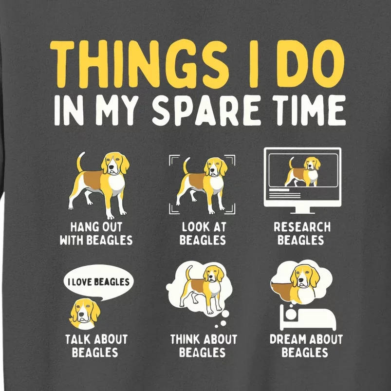 Things I Do In My Spare Time Beagle Dog Owner Animal Lover Tall Sweatshirt