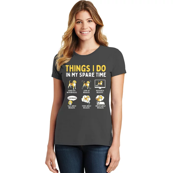 Things I Do In My Spare Time Beagle Dog Owner Animal Lover Women's T-Shirt