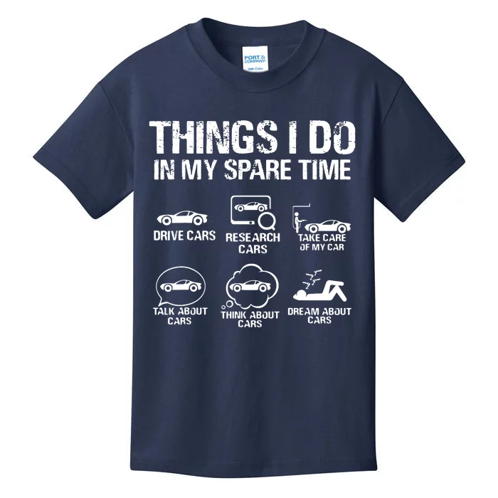 Things I Do In My Spare Time Car Enthusiast Tee Cars Lover Kids T-Shirt