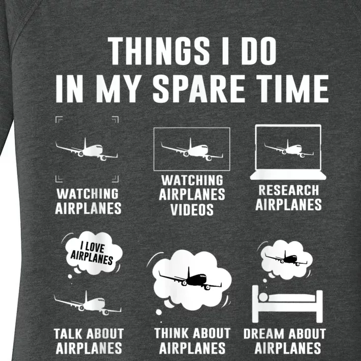 Things I Do In My Spare Time Airplane Women's Perfect Tri Tunic Long Sleeve Shirt