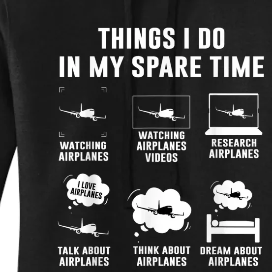 Things I Do In My Spare Time Airplane Women's Pullover Hoodie