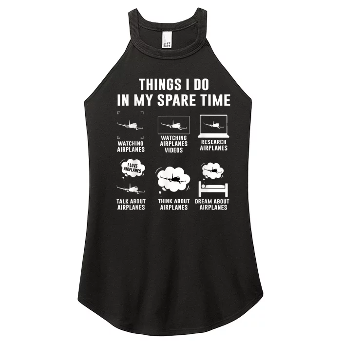 Things I Do In My Spare Time Airplane Women’s Perfect Tri Rocker Tank