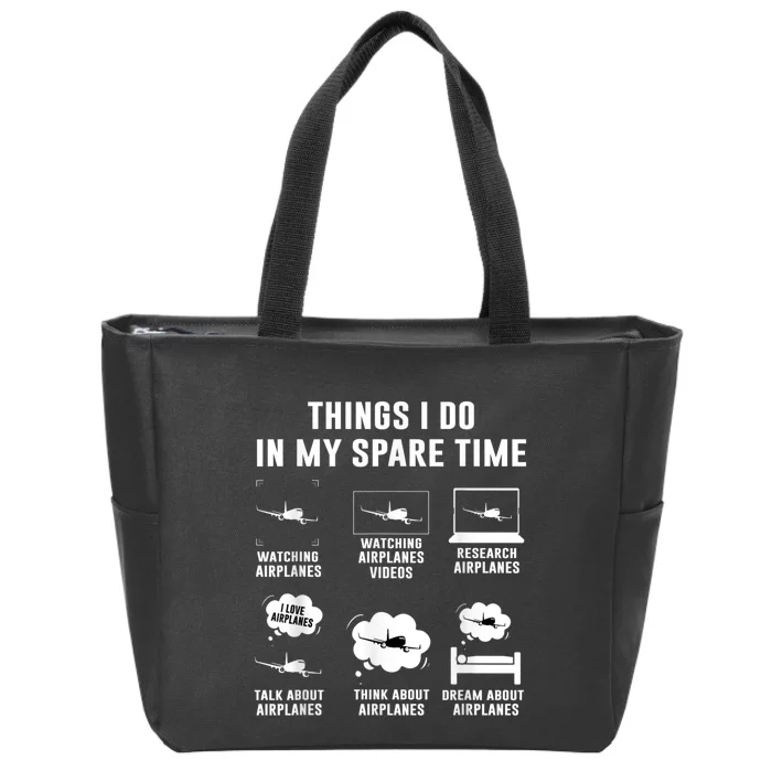 Things I Do In My Spare Time Airplane Zip Tote Bag