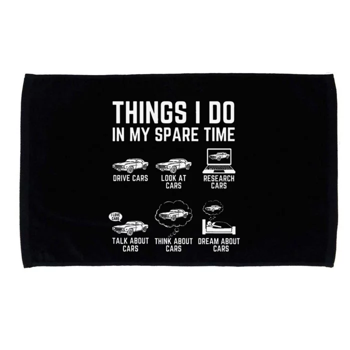 Things I Do In My Spare Time Funny Car Guy Car Enthusiast Microfiber Hand Towel