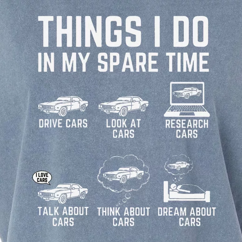 Things I Do In My Spare Time Funny Car Guy Car Enthusiast Garment-Dyed Women's Muscle Tee