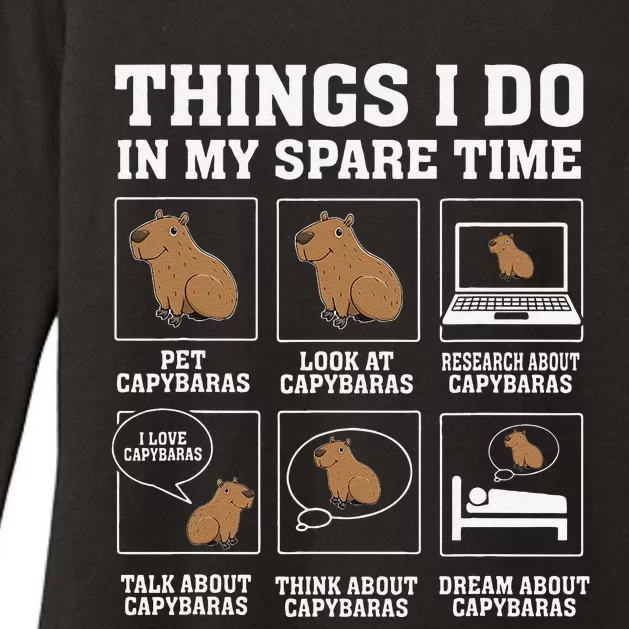 Things I Do In My Spare Time Capybara Funny Rodent Womens CVC Long Sleeve Shirt