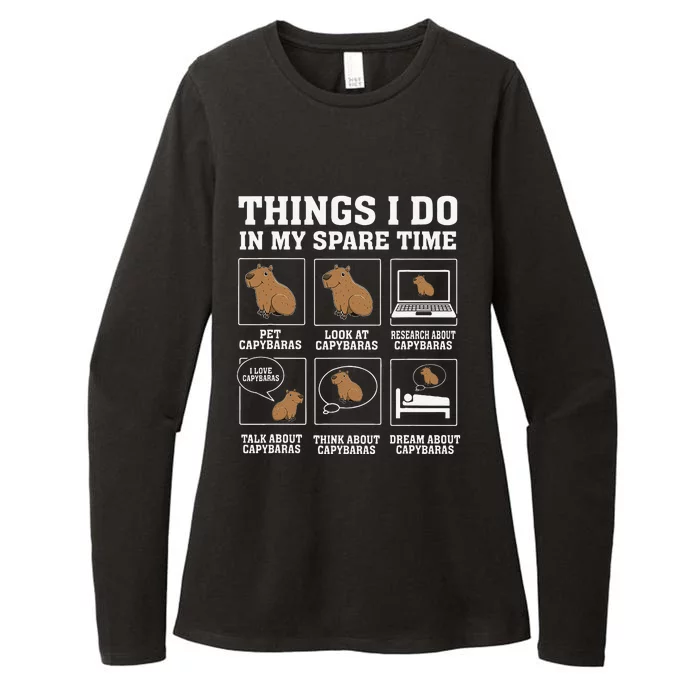 Things I Do In My Spare Time Capybara Funny Rodent Womens CVC Long Sleeve Shirt