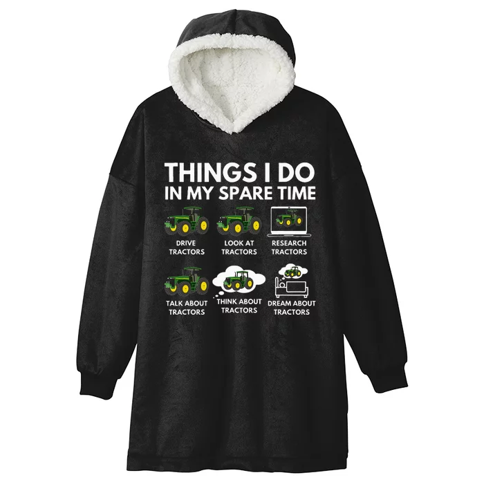 Things I Do In My Spare Time Farmer & Farming Gift Hooded Wearable Blanket