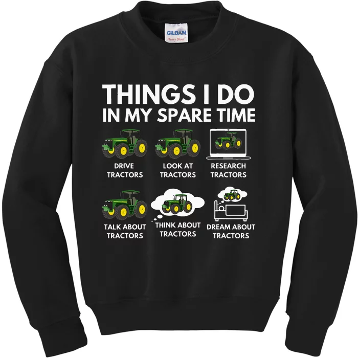 Things I Do In My Spare Time Farmer & Farming Gift Kids Sweatshirt