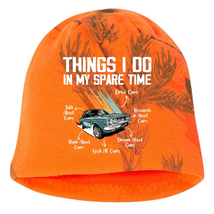 Things I Do In My Spare Time Funny Car Enthusiast Car Lover Kati - Camo Knit Beanie