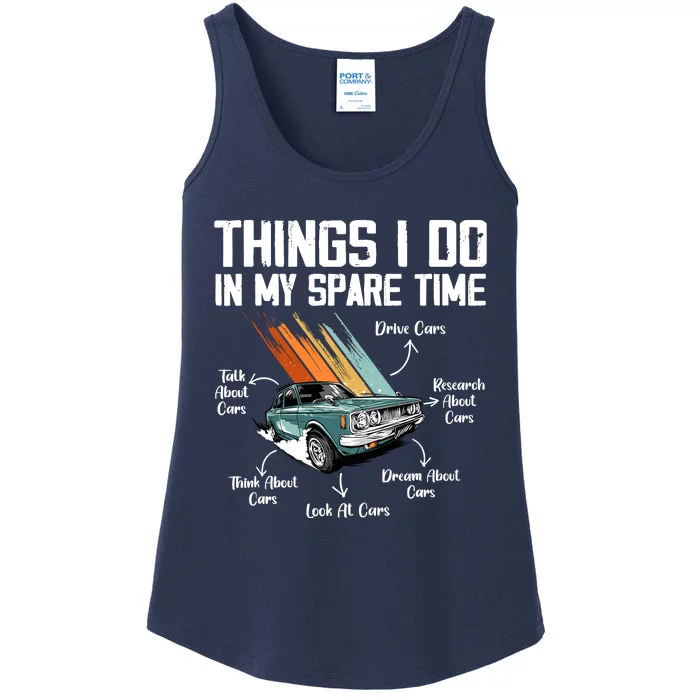 Things I Do In My Spare Time Funny Car Enthusiast Car Lover Ladies Essential Tank