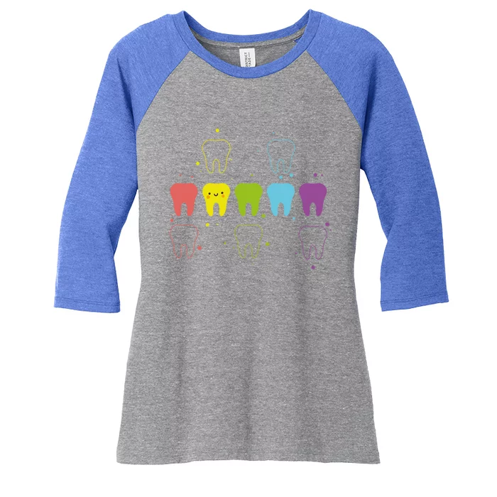 Teeth I Dentist I Dental Hygienist Assistant Gift Women's Tri-Blend 3/4-Sleeve Raglan Shirt