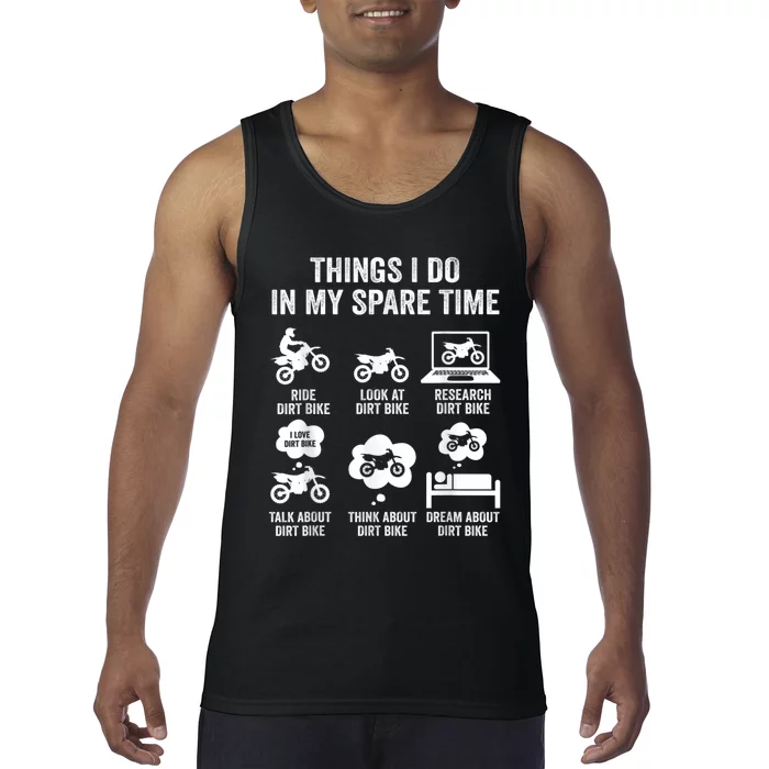 Things I Do In My Spare Time Funny Dirt Bike Motocross Biker Tank Top