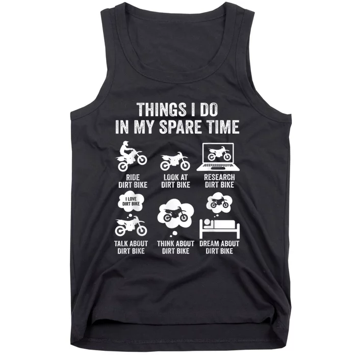 Things I Do In My Spare Time Funny Dirt Bike Motocross Biker Tank Top