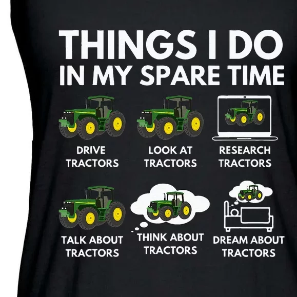 Things I Do In My Spare Time Farmer & Farming Gift Ladies Essential Flowy Tank