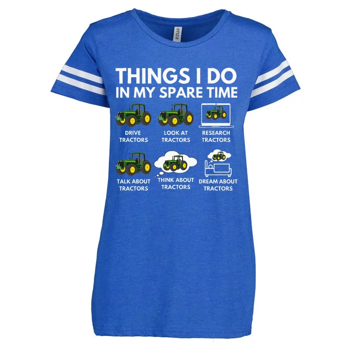 Things I Do In My Spare Time Farmer & Farming Gift Enza Ladies Jersey Football T-Shirt