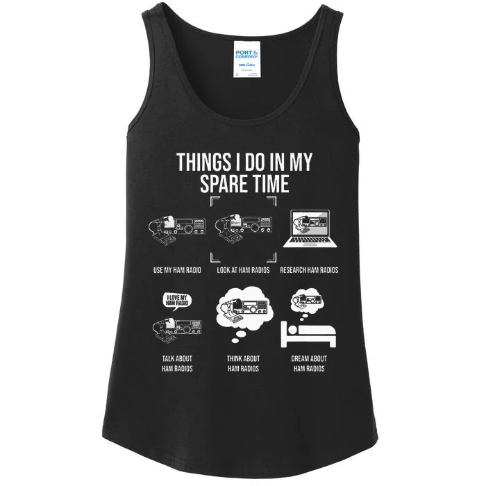 Things I Do In My Spare Time Ham Radio Operator Ladies Essential Tank