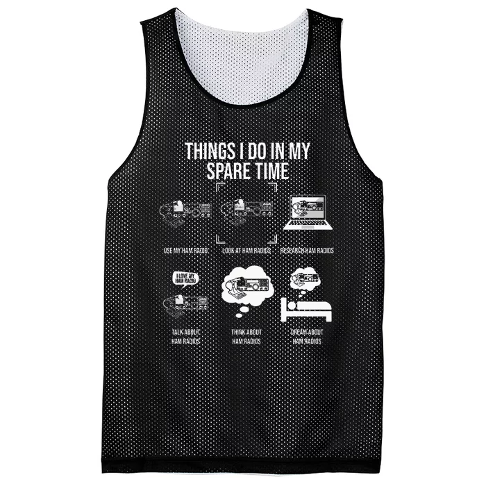 Things I Do In My Spare Time Ham Radio Operator Mesh Reversible Basketball Jersey Tank